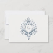 Elegant Baroque Crest Wedding RSVP Card Karte (Vorderseite)