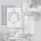 Elegant Baroque Flower Wedding RSVP Card Karte