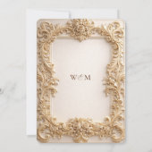 Elegant Baroque Gold Frame Wedding Einladung (Rückseite)