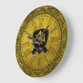 Elegant Baroque Gold Sicilian Trinacria Große Wanduhr (Winkel)