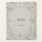 Elegant Baroque Ivory Floral Classic Wedding Planer (Rückseite)