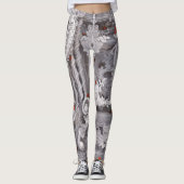 Elegant Baroque Marble Pillar & Red Ladybug Art Leggings (Vorderseite)