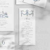 Elegant Baroque Ornament Wedding Menu Menükarte