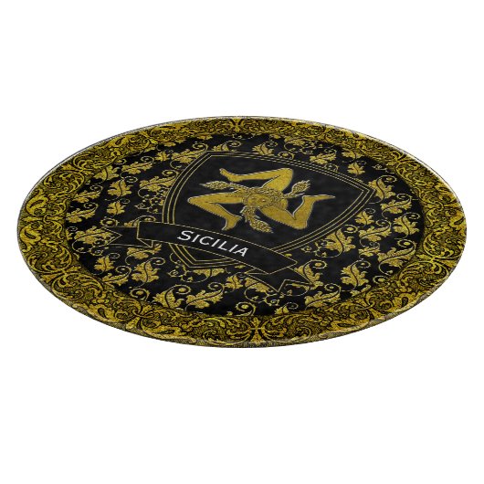 Elegant Baroque Sicilian Trinacria Schneidebrett (Ecke)