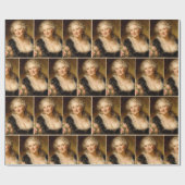 Elegant Baroque Woman in Low-cut Dress Geschenkpapier (Flach)