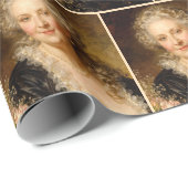 Elegant Baroque Woman in Low-cut Dress Geschenkpapier (Rolleneckpunkt)
