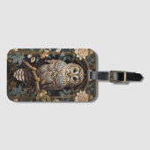 Elegant Barred Owl William Morris Inspiriert Gepäckanhänger (Vorderseite (Horizontal))