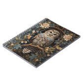 Elegant Barred Owl William Morris Inspiriert Notizblock (Linke Seite)