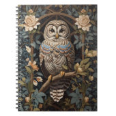 Elegant Barred Owl William Morris Inspiriert Notizblock (Vorderseite)