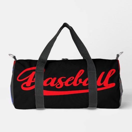 Elegant baseball Modern Black red and purple Duffle Bag (Vorderseite)