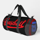 Elegant baseball Modern Black red and purple Duffle Bag (Rechte Ecke)
