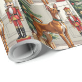 Elegant Basenji Dog Nutcracker Modern Christmas Geschenkpapier (Rolleneckpunkt)