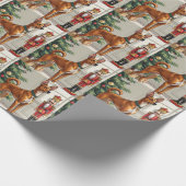 Elegant Basenji Dog Nutcracker Modern Christmas Geschenkpapier (Ecke)