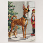 Elegant Basenji Dog Nutcracker Modern Christmas Puzzle (Vertikal)