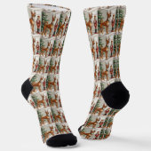 Elegant Basenji Dog Nutcracker Modern Christmas Socken (Gewinkelt)