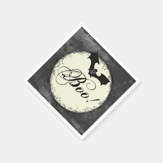 Elegant Bat Boo Halloween Serviette (Ecke)
