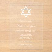 elegant Bat Mitzvah Acryleinladungen (Vorderseite)
