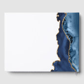 Elegant Bat Mitzvah Navy Blue Gold Foil Gästebuch (Rückseite)