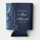 Elegant Bat Mitzvah Party Navy Blue Gold Custom Dosenkühler (Vorderseite)