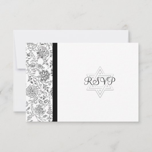 Elegant Bat Mitzvah RSVP Cards (Rückseite)