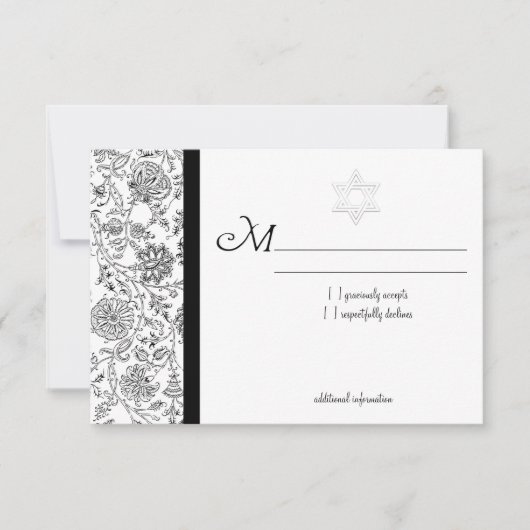 Elegant Bat Mitzvah RSVP Cards Karte (Vorderseite)