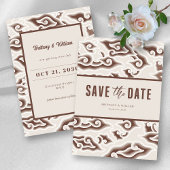 Elegant Batik Beauty: Vintag Brown Save the Date