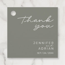 Elegant Battleship Gray Minimal Danke Hochzeit Geschenkanhänger