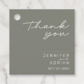 Elegant Battleship Gray Minimal Danke Hochzeit Geschenkanhänger (Vorderseite)