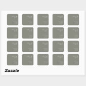 Elegant Battleship Gray Minimal Danke Hochzeit Quadratischer Aufkleber (Blatt)
