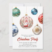 Elegant Bauble Festivals | Feiertag Einladung (Vorderseite)