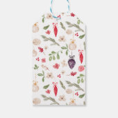 Elegant bauble pine floral watercolor Christmas Geschenkanhänger (Rückseite)