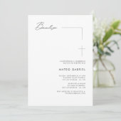 Elegant Bautizo | Mexikanische Taufe auf Spanisch Einladung (Stehend Vorderseite)