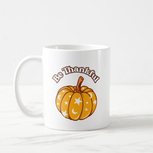 Elegant Be Dankful Groovy Pumpkin Erntedank Kaffeetasse (Links)