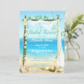 Elegant Beach Arbor Bridal Shower Einladung (Stehend Vorderseite)