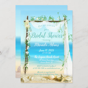 Elegant Beach Arbor Bridal Shower Einladung