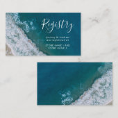 Elegant Beach Blue Ocean Wedding Registry Begleitkarte (Vorne/Hinten)