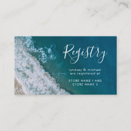 Elegant Beach Blue Ocean Wedding Registry Begleitkarte