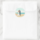 Elegant Beach Kiss Sticker (Tasche)