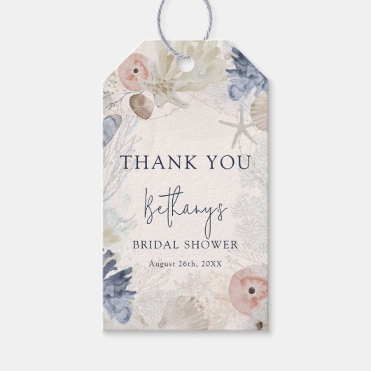 Elegant Beach Nautical Brautparty Vielen Dank Geschenkanhänger (Vorderseite)