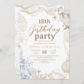 Elegant Beach Party ⎮Sea 18th Birthday Einladung (Vorne/Hinten)