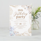 Elegant Beach Party ⎮Sea 18th Birthday Einladung (Stehend Vorderseite)