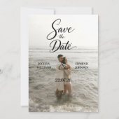 Elegant Beach Photo Save the Date Card Einladung (Vorderseite)