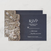 Elegant Beach Puka Muscheln Hochzeit RSVP Card (Vorne/Hinten)