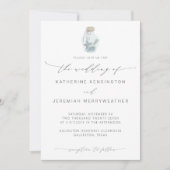 Elegant Beach Seashell Moderne Script Wedding Einladung (Vorderseite)