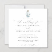 Elegant Beach Seashell Moderne Script Wedding Magneteinladung (Vorderseite)
