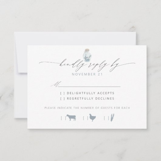 Elegant Beach Seashell Script Wedding RSVP (Vorderseite)