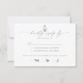 Elegant Beach Seashell Script Wedding RSVP
