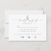 Elegant Beach Seashell Script Wedding RSVP Karte (Vorderseite)
