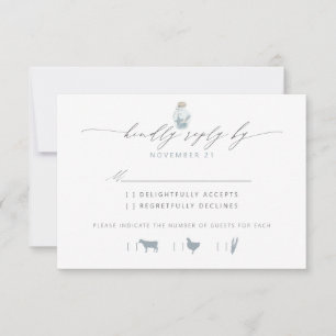 Elegant Beach Seashell Script Wedding RSVP Karte