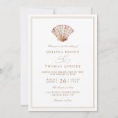Elegant Beach Simple Minimalist QR Code Wedding Einladung (Vorderseite)